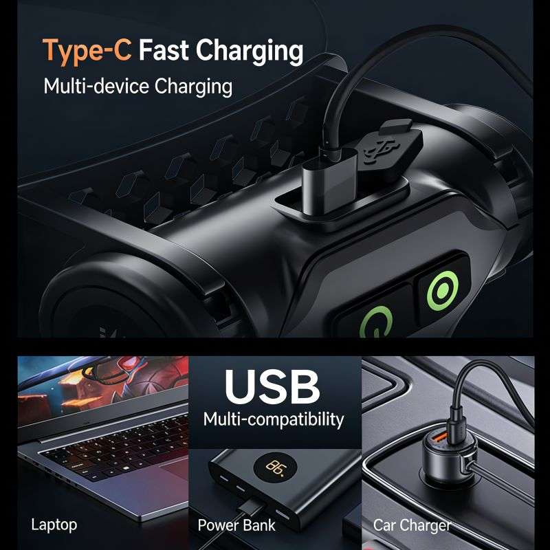 Outdoor headlamp with sensor and long battery life, supports fast charging.