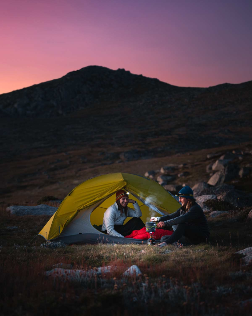 Wear a headlamp while camping at night