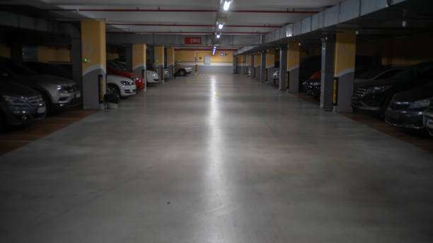 Empty underground parking garage, perfect for testing a bright headlamp.