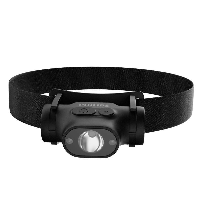 Philips black adjustable headlamp with bright LED light.